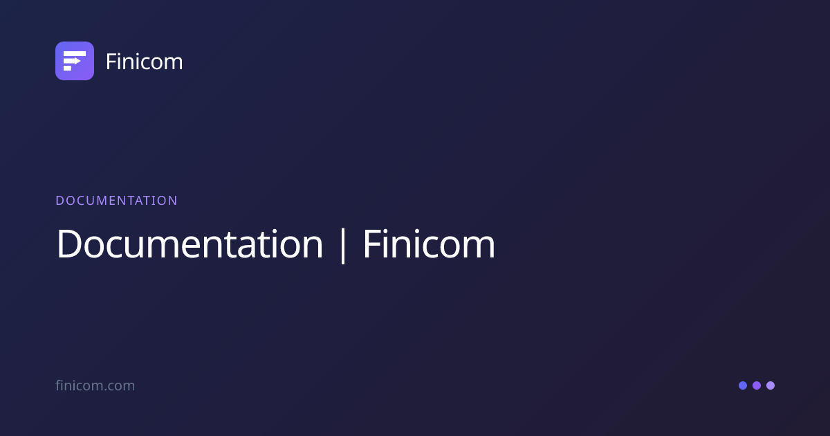 Documentation | Finicom | Finicom