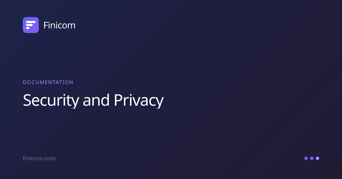Security and Privacy | Finicom